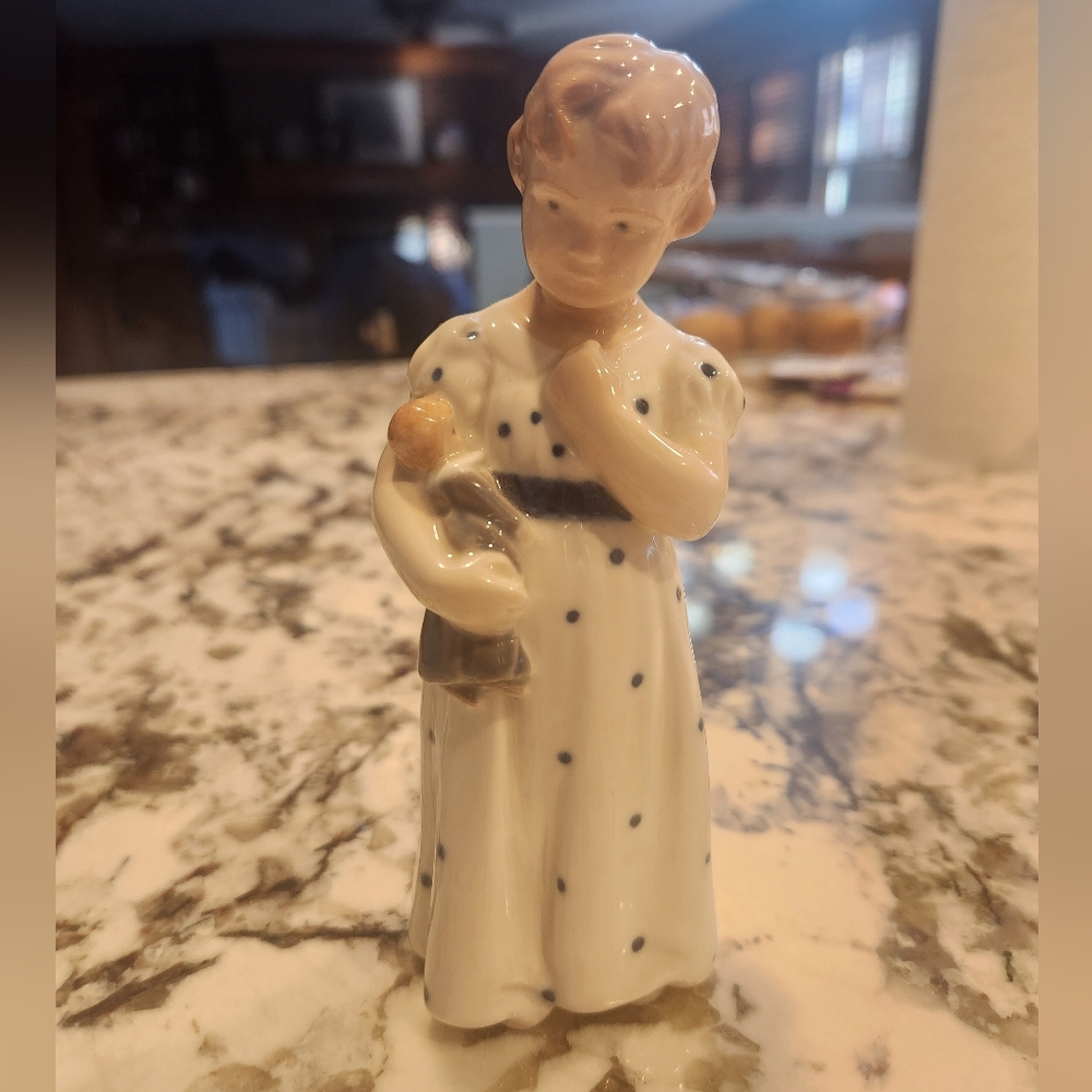 Vintage Royal Copenhagen Girl With Doll in her Arms